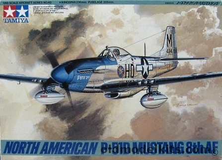 Tamiya 1/48 P-51D Mustang - USAAF 336 FS 4th FG Capt. D. Gentile / 358 FS 355 FG Lt. William Hovde / 339 FS 504 FG, 61040 plastic model kit